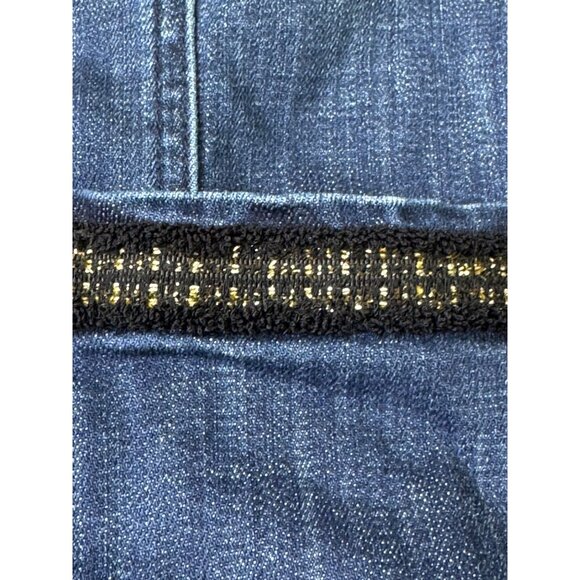 Chicos Womens Denim Jacket Size 2 With Embellished Collar & Pockets - Picture 10 of 10